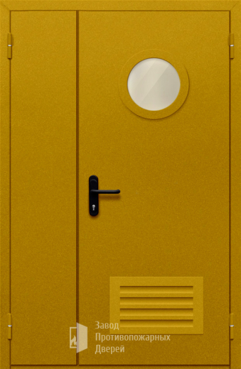 Фото двери «Полуторная с вентиляцией и стеклом №45» в Троицку