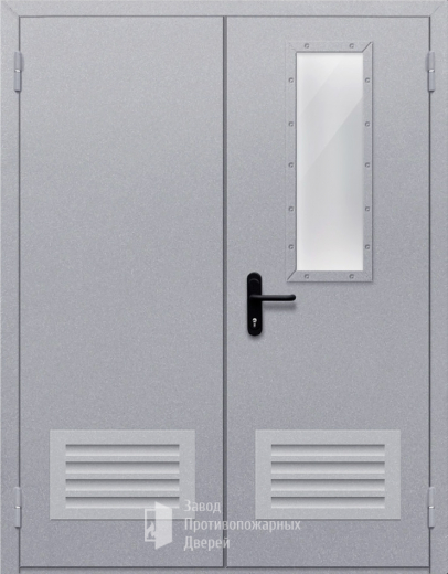 Фото двери «Двупольная со стеклом и решеткой» в Троицку