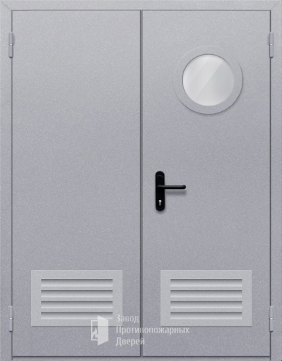 Фото двери «Двупольная с круглым стеклом» в Троицку