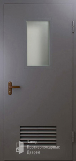 Фото двери «Техническая дверь №5 со стеклом и решеткой» в Троицку