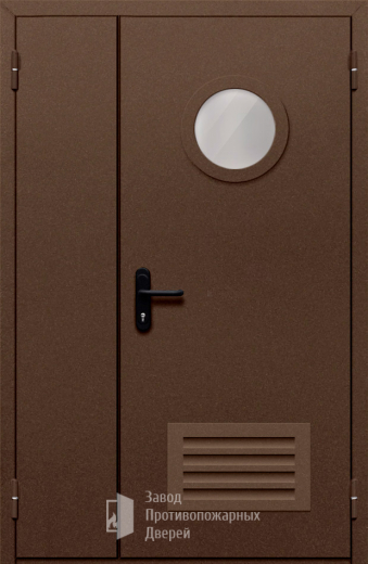 Фото двери «Полуторная с вентиляцией и стеклом №48» в Троицку