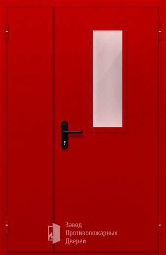 Фото двери «Полуторная со стеклом (красная)» в Троицку