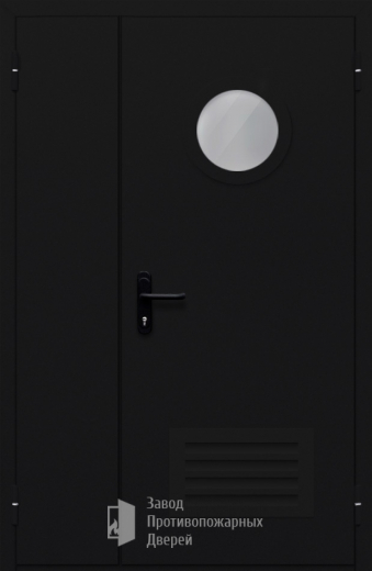 Фото двери «Полуторная с вентиляцией и стеклом №44» в Троицку