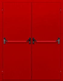 Фото двери «Двупольная глухая с антипаникой (красная)» в Троицку