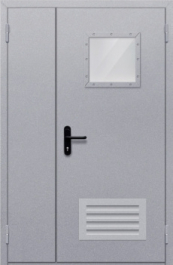 Фото двери «Полуторная со стеклопакетом и решеткой» в Троицку