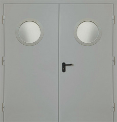 Фото двери «Двупольная с круглым стеклом EI-30» в Троицку
