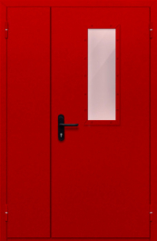Фото двери «Полуторная со стеклом (красная)» в Троицку