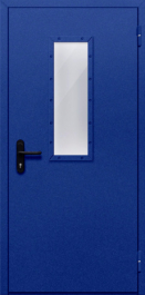 Фото двери «Однопольная со стеклом (синяя)» в Троицку