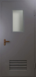 Фото двери «Техническая дверь №5 со стеклом и решеткой» в Троицку