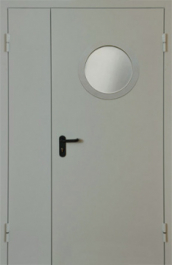 Фото двери «Полуторная с круглым стеклом EI-30» в Троицку